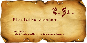 Mizsialko Zsombor névjegykártya